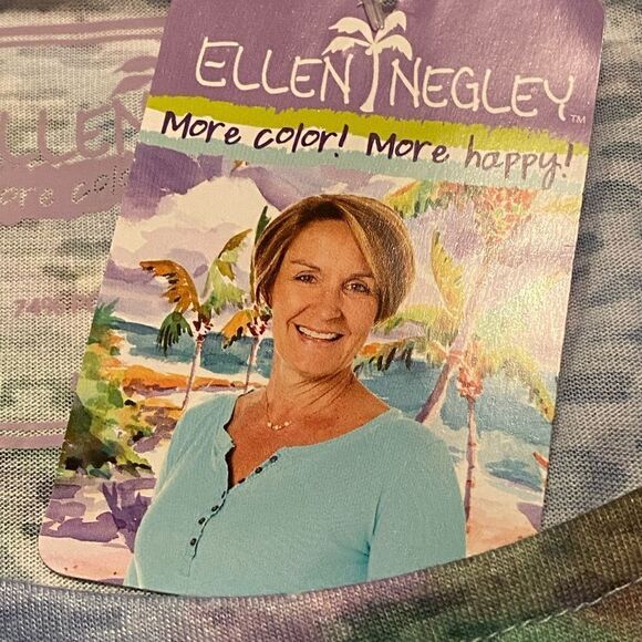 ELLEN NEGLEY Womens Small Printed Summer Top - Picture 7 of 8